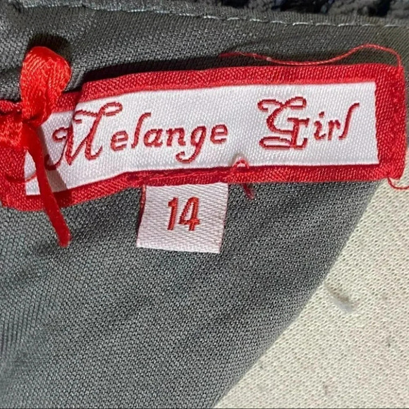 Melange Girl 14 gray + purple lace long sleeve dress with velvet strips‎ - Picture 7 of 8